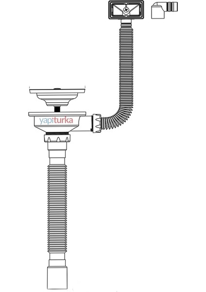 Evye Için Sifon Çöp Mak Taşmalı Çap 90 mm Taşmalı