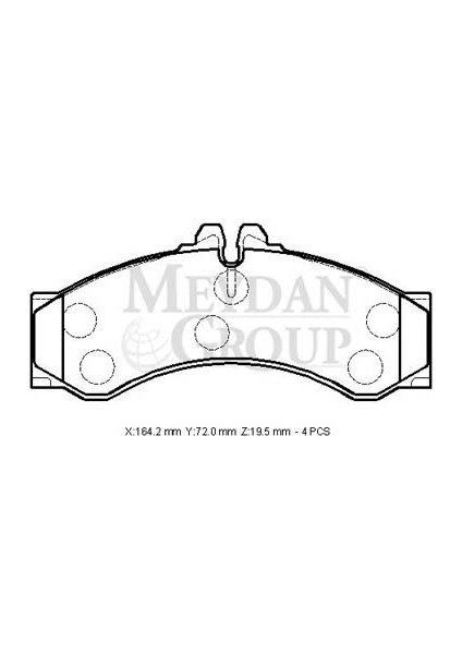 Mercedes Sprınter- 00/07; Ön Fren Balatası (KABLOSUZ)(DİSK)(164,2X72X19,5) (Fmk)