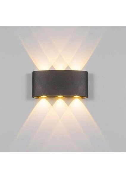 6 Watt Siyah Kasa Gün Işığı Dış Mekan Çift Yönlü Modern LED Aplik ( IP65 )