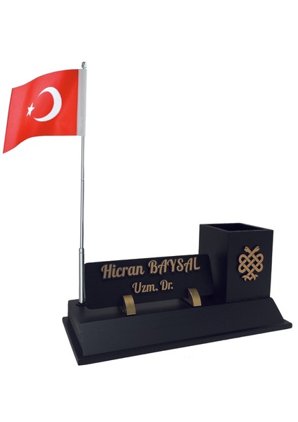 Doktorlara Özel Isimlik Kalemlik Bayraklı Masaüstü İsimlik
