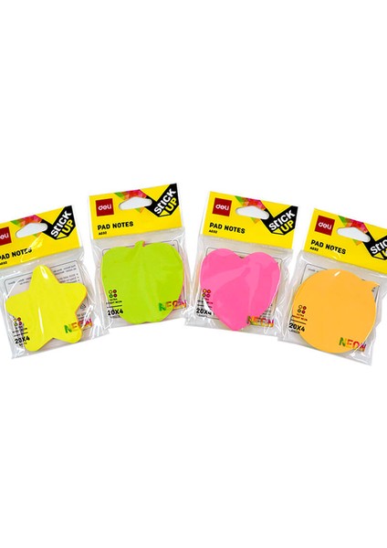 A03202 Stickt Notes Pad Notes Yıldız-Kalp Şekilli
