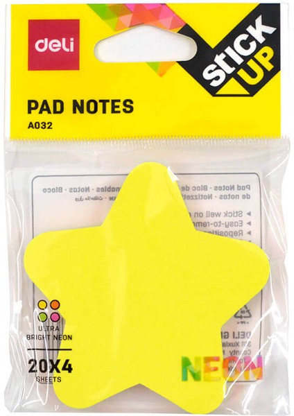 A03202 Stickt Notes Pad Notes Yıldız-Kalp Şekilli