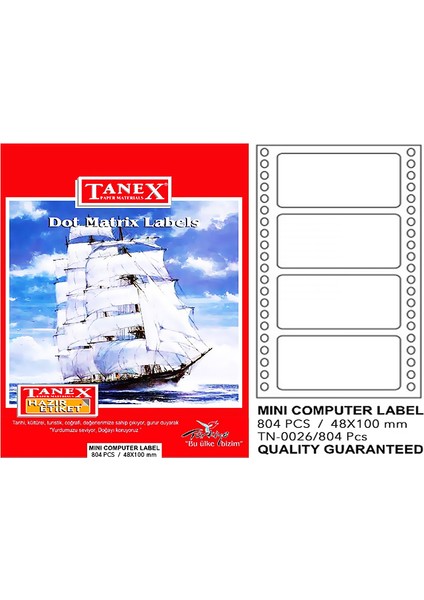 TN-2610 Bilgisayar Etiket 48*100 mm