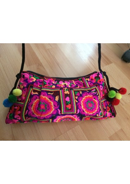 Işlemeli Kadın Çapraz Askılı Çanta Etnik Stil Clutch (Yurt Dışından)