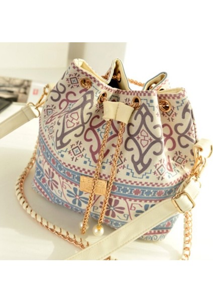 Boho Tarzı Crossbody Çanta Inci Kadın Kanvas Omuz Çantası (Yurt Dışından)
