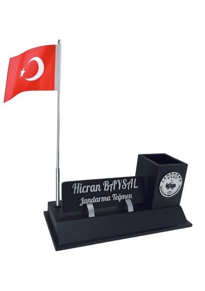 Jandarma Bayraklı Ofis Masa Isimliği Kalemlik