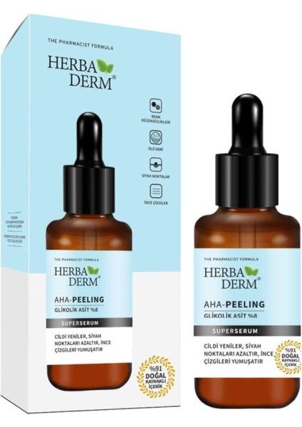 Herba Derm Superserum Aha Peelıng Glikolik Asit %8 30 Ml 8697711701771