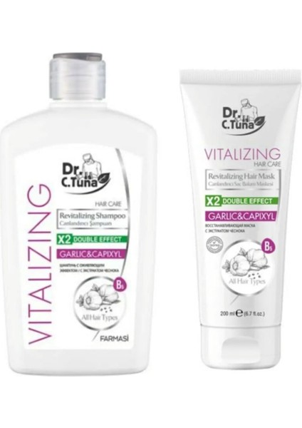 Dr C. Tuna Vitalizing Sarımsaklı Şampuan 500 Ml + Saç Bakım Maskesi 200 Ml