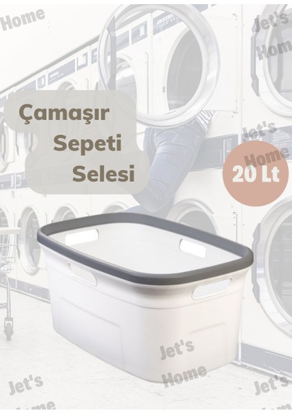 Çamaşır Selesi Kirli Sepeti Gri 20 Lt