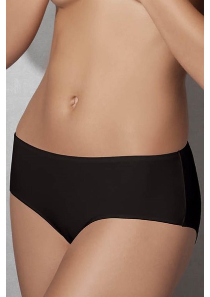 7106 BAYAN BÜYÜK BEDEN MODAL YÜKSEK BEL SİYAH SLİP KÜLOT