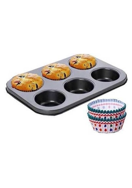 6'lı Muffin Kek Kalıbı Mtr