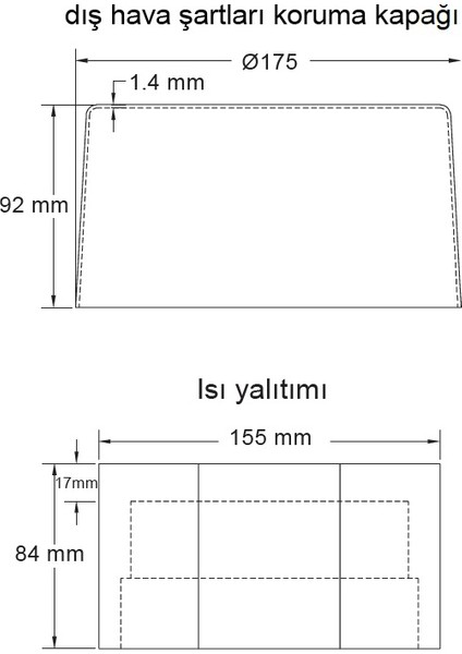 Maxi Vent ve Maxi Filtra Valfler Için Dış Hava Şartları Koruma Kapağı Şapkası