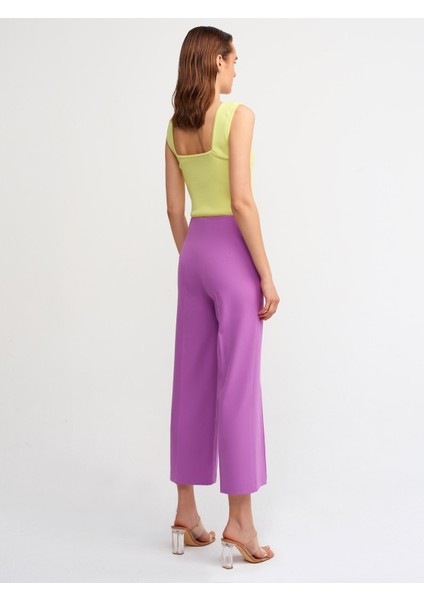 5026 Düğme Detaylı Pantolon-Lila fiyatları