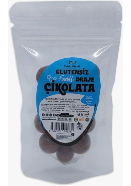 Glutensiz Fındıklı Draje Çikolata 50 gr