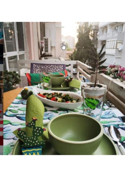 Kaktüs Peçete Halkası & Peçete Yüzüğü 2'li