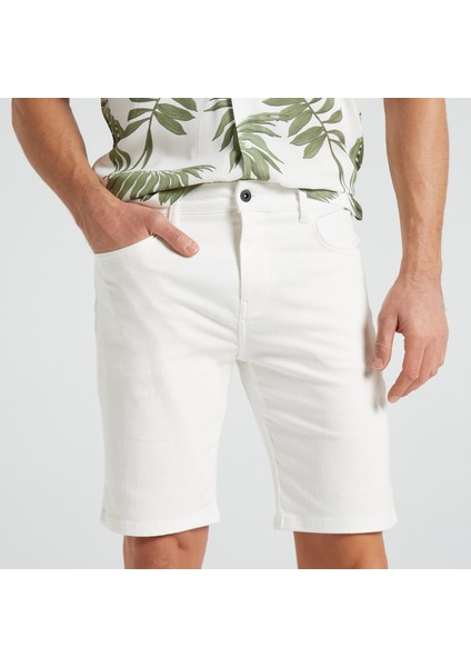 Nautıca Erkek Beyaz Slım Fıt Bermuda Şort BC25802T.1MA fırsatları