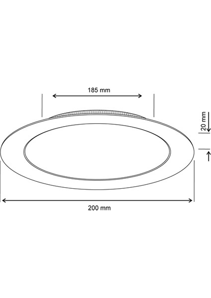 Sıva Altı Yuvarlak LED Panel Armatür 15W/4000K Doğal Beyaz