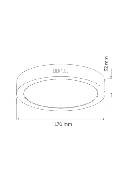 Sıva Üstü Yuvarlak LED Panel ARMATÜR24W/ 3300K Gün Işığı