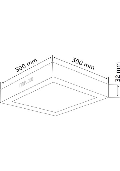 Sıva Üstü Kare LED Panel Armatür 24W/3300K Gün Işığı