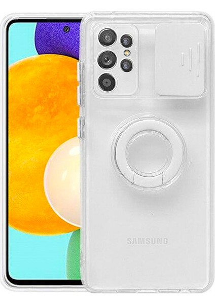 Sm Galaxy S21 S30 Ultra Kılıf Sürgülü Kamera Lens Korumalı Yüzük Standlı Silikon Kılıf