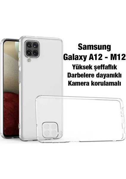 Sm Galaxy A12 M12 Kılıf Kamera Korumalı Ultra Ince Şeffaf Silikon Kılıf fiyatları