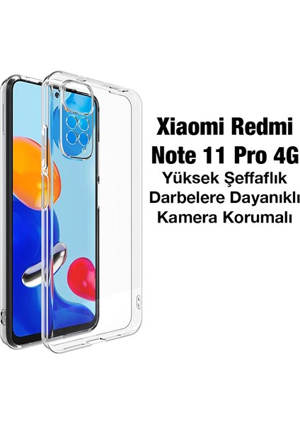 Xiaomi Redmi Note 11 Pro 4g Kılıf Kamera Korumalı Ultra Ince Şeffaf Silikon Kılıf