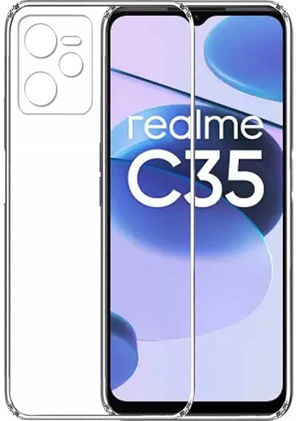 Realme C35 Kılıf Kamera Korumalı Ultra Ince Şeffaf Silikon Kılıf