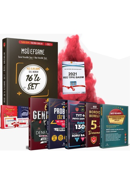 6’lı Efsane MSÜ Sınav Seti 16+5 (16’lı Efsane Altın Set +General 6 Deneme MSÜrehber+ Hedef 1300 Soru Bankası + MSÜ Bordo Bereli Deneme+Problem Çöz)