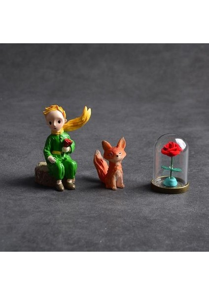 3 Adet Güzel Küçük Prens Gül Figure Fox Reçine Heykelcik Koleksiyonu Model Bebek Kız Erkek Hediye Ev Masaüstü Dekorasyon Için | Aksiyon Figürleri (Yurt Dışından)