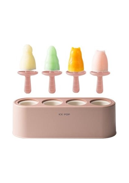 23 cm Mutfak Buz Küp Kalıpları Silikon Kullanımlık Popsicle Maker Dıy Dondurma Araçları Mutfak Lolly Kalıp Tepsi Bar Araçları | (Pembe) (Yurt Dışından)