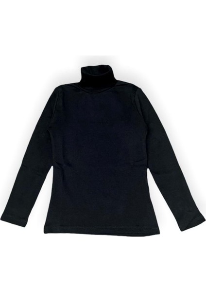 Tam Balıkçı Yaka Boğazlı Penye Kız Çocuk Okul T-Shirt MNK0385