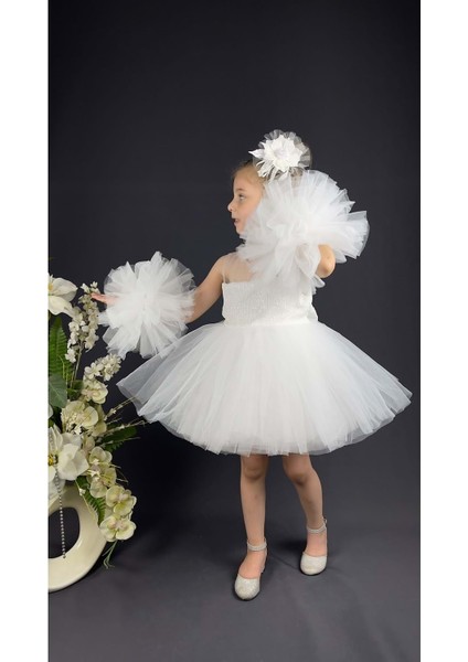 Mnk Baby Şifon Robalı Ponpon Kol Pul Payetli Kız Çocuk Kabarık Etek Tütülü Abiye fiyatları