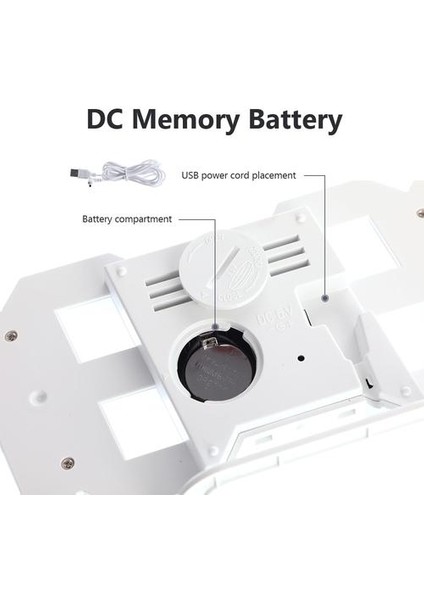 Hooqict 3D LED Dijital Büyük Duvar Saati Modern Tasarım Ev Oturma Odası Dekorasyon Tarihi Sıcaklık Takvimi Alarm Tablo Saat Duvar Saatleri (Yurt Dışından)