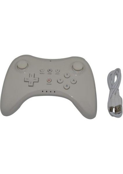 USB Kablosu ile Wii U Denetleyici Oyun Padi Joypad Kontrolörü Için Kablosuz Pro Gamepad | Gamepads (Beyaz) (Yurt Dışından)