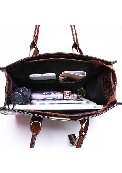 Moda Timsah Desen Bayanlar Çanta 2021 Lüks Çanta Kadın Çanta Tasarımcısı Büyük Kapasiteli Kadın Omuz Messenger Çanta | Omuz Çantaları (Yurt Dışından)