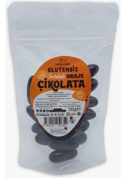 Glutensiz Portakallı Draje Çikolata 50 gr