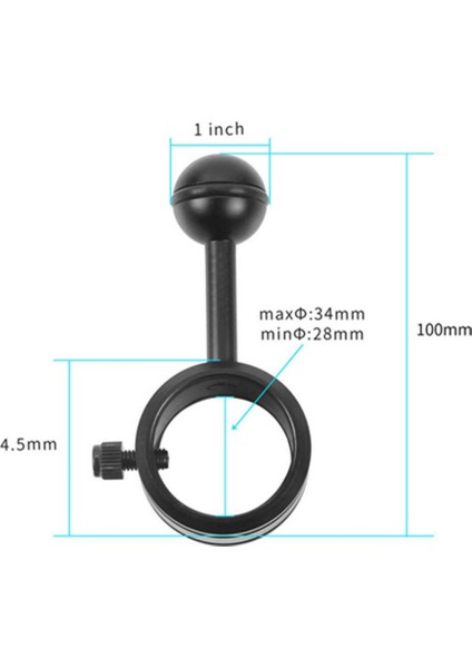 Dayanıklı Alüminyum Alaşım Dalış Işık Torç Top Kelepçesi Sualtı Videosu Için (Yurt Dışından) fırsatları