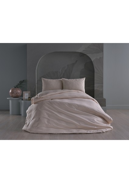 Saten Artline Çift Kişilik Nevresim Takımı - Krem