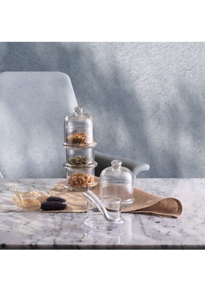 96986 3 Katlı Villa Patisserie Kapaklı Servis Kasesi, Sunumluk Drajelik Kurabiyelik Orta Boy modelleri