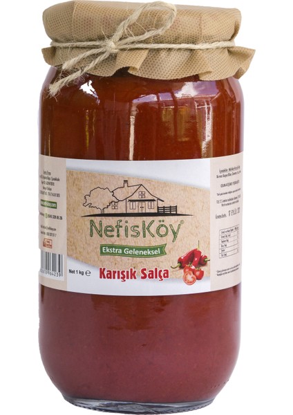 NefisKöy Doğal Katkısız Domates Biber Karışık Salça 1 kg