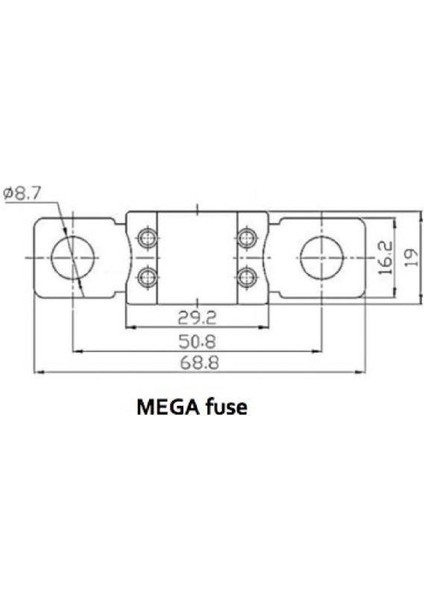 Mega-Fuse 300A-58V 48V Ürünler Için ( 1 Adet )