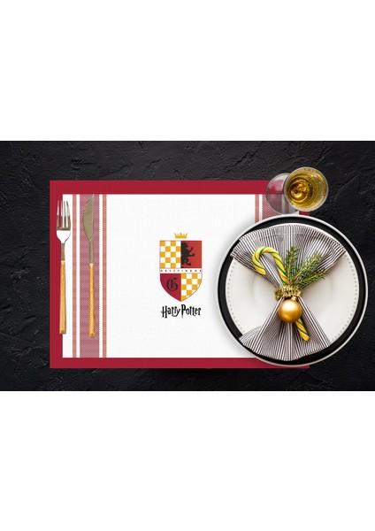 Colorful Hogwarts Houses Kumaş Amerikan Servis 4'lü Set 35X50CM