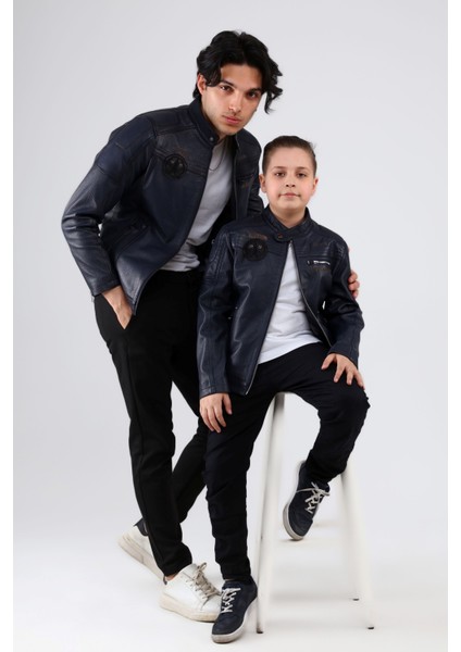 Erkek Çocuk Deri Spor Mont