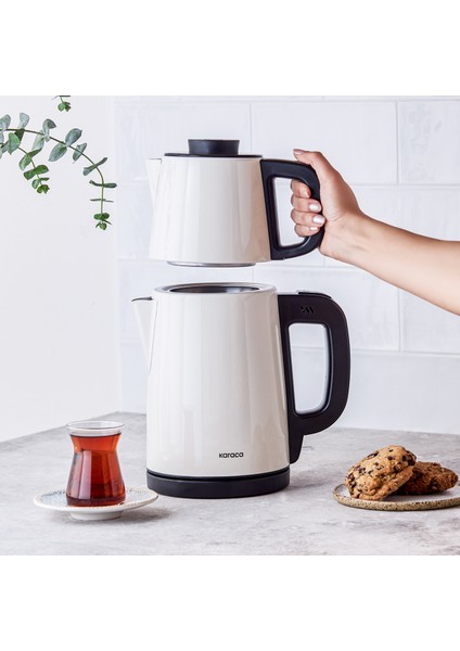 Karaca Tea Break Krem Inox Çelik Su Isıtıcı & Çay Makinesi fiyatları