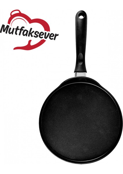 Mutfaksever Indüksiyon Tabanlı Biogranit Black Gözleme ve Krep Tava 26 cm