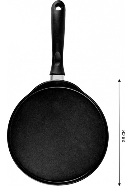 Mutfaksever Indüksiyon Tabanlı Biogranit Black Gözleme ve Krep Tava 26 cm