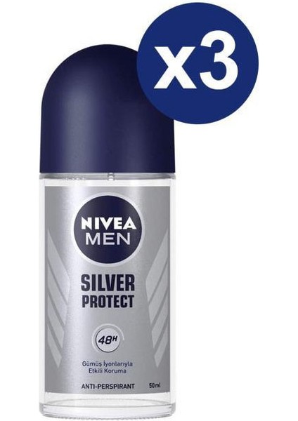 Erkek Silver Protect Roll-On 50 ml X3
