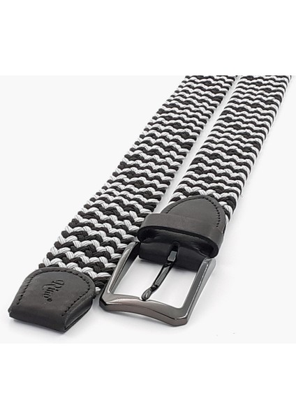 3.5 cm Elastik Dokuma Kemer Siyah - Gri fiyatları