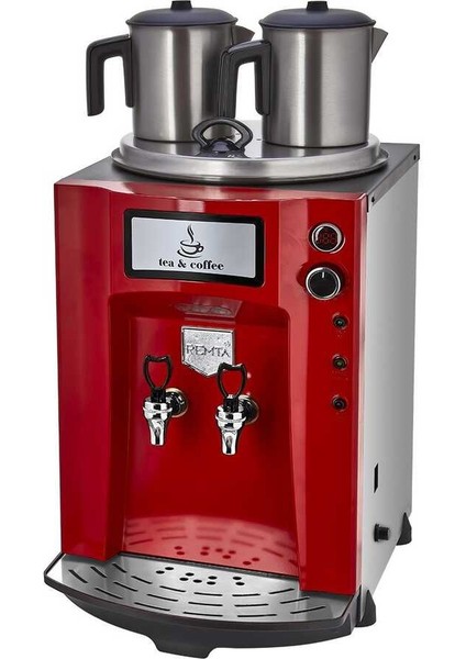 Premium Kırmızı Çay Makinesi (Otomatik Su Almalı)