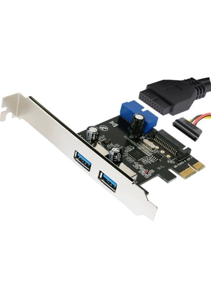 4703 Pci Express USB 3.0 2 Port Sata Güç 19 Pin Çoklayıcı Kart